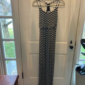 Black and white chevron racerback dress